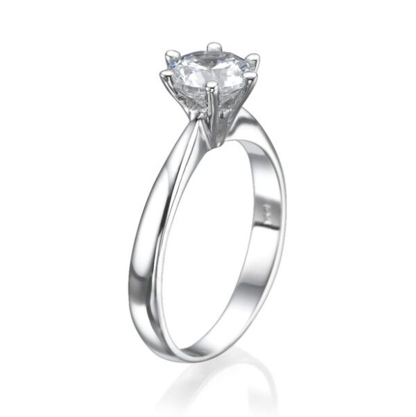VENETIAN Gold Sechser-Krappenfassung Verlobungsring mit Labordiamanten
