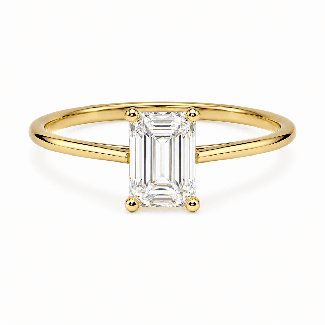 Emerald engagement ring Vienna lab grown diamond