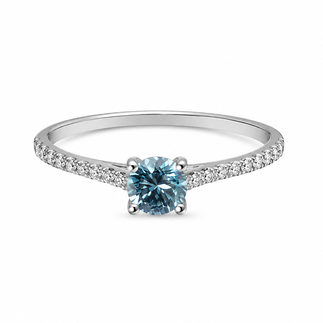 Farbiger Diamant-Verlobungsring WG Fancy Blue