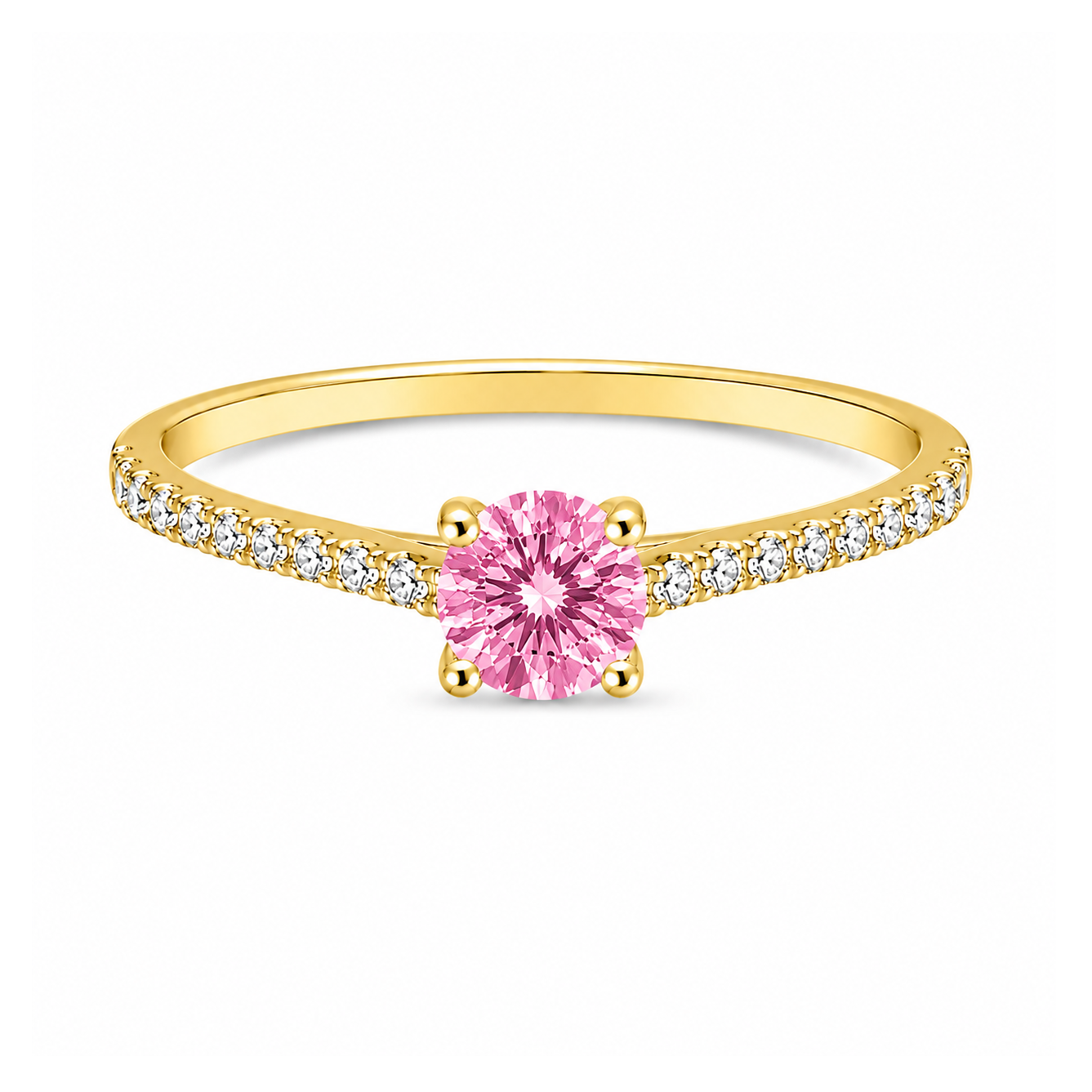Farbiger Diamant-Verlobungsring YG Fancy Pink